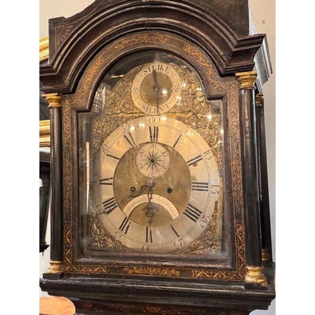 English Chinoiserie Grandfather Clock For Sale - Image 4 of 6