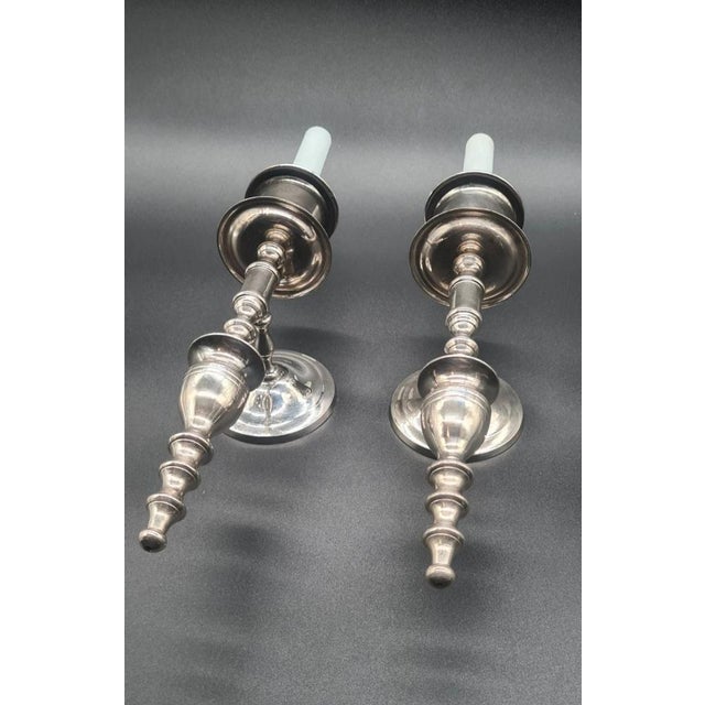 Metal Vintage Chrome Wall Sconces, 1970s, Set of 2 For Sale - Image 7 of 13