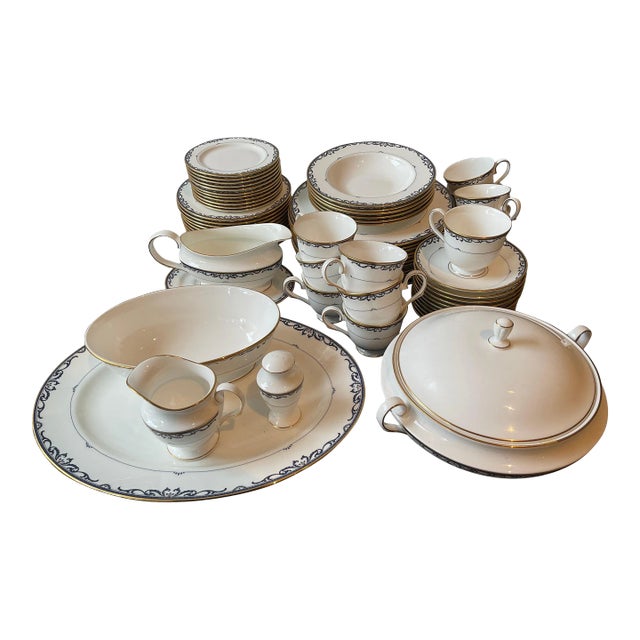 Early 21st Century Lenox Royal Scroll Dinnerware Set - 67 Pieces For Sale