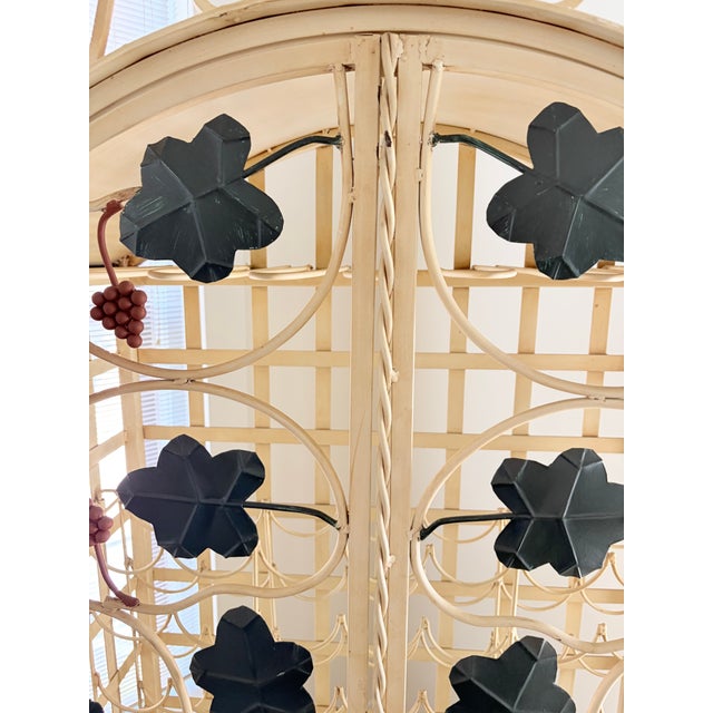 1990s 1990s Rustic Italian Metal Wine Cabinet Grapes and Leaves For Sale - Image 5 of 9