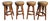 Set of Four Mid Century Bamboo Swivel Bar Stools For Sale