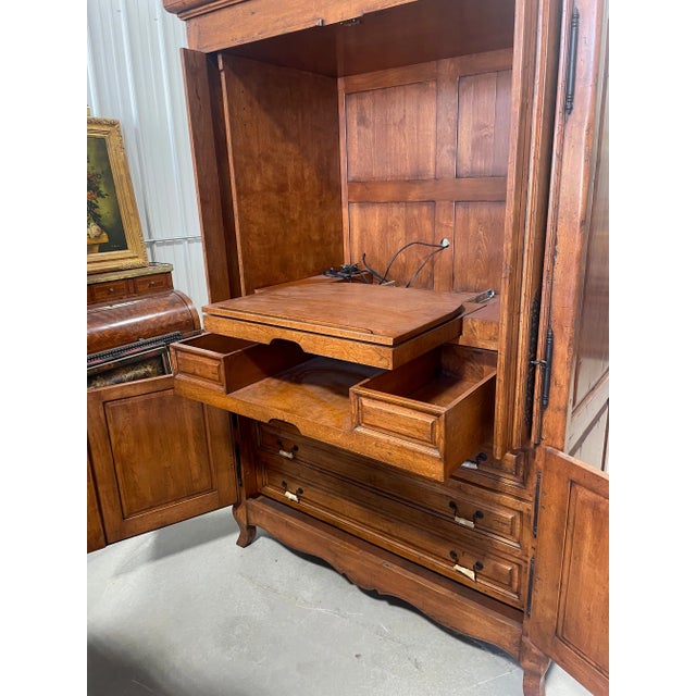 Chaddock Chaddock Furniture French Country Style Entertainment Armoire With Pocket Doors and Storage Drawers. For Sale - Image 4 of 7