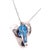 Metal 14 Karat White Gold Link With Oval Blue Topaz and Baguette Diamonds For Sale - Image 7 of 9