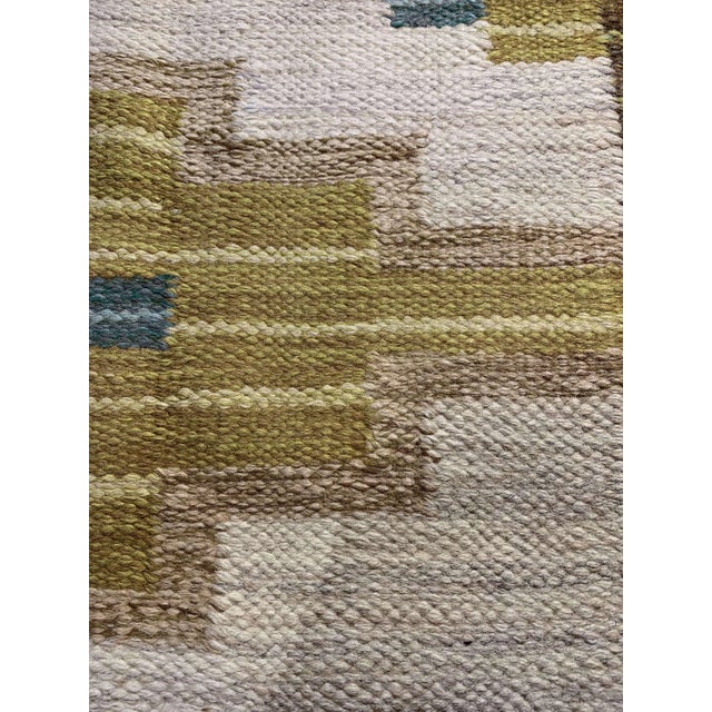 Textile Mid-Century Swedish Flat Weave Rug For Sale - Image 7 of 11