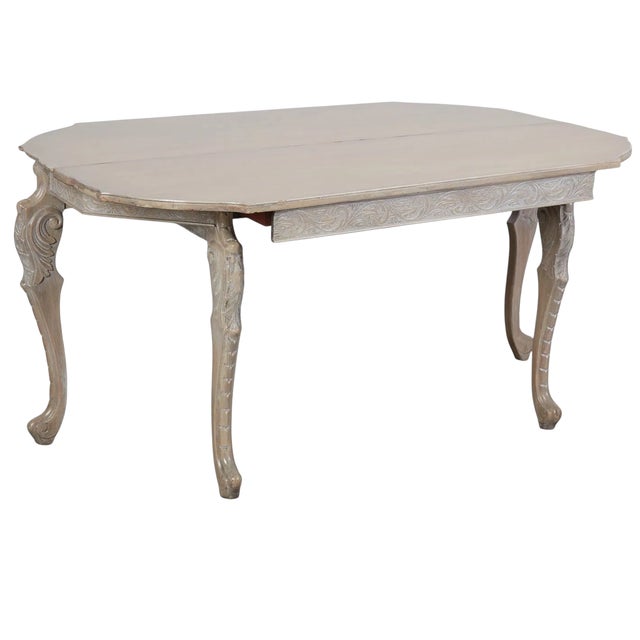 Antique Swedish Console Table W Silver Leaf Details For Sale - Image 4 of 5