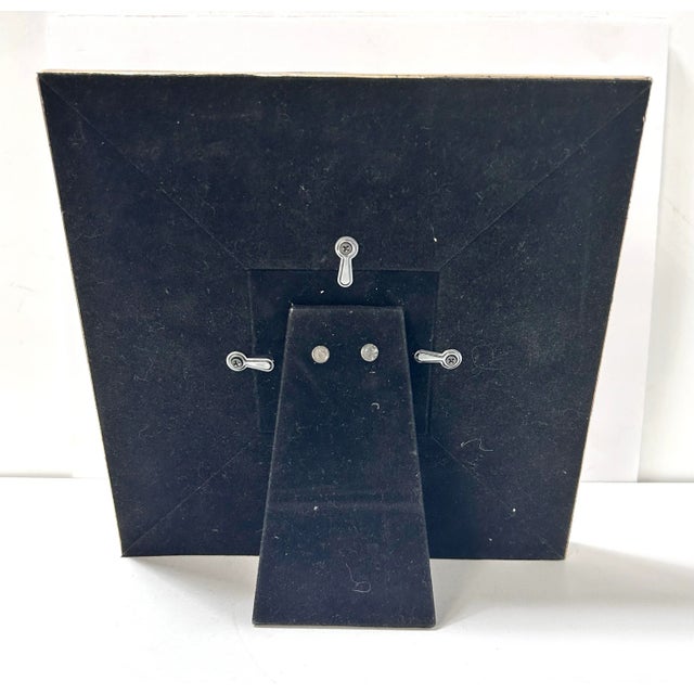 Wood Vintage Gilt Leather Picture Frame – Textured Gold Italian Style Frame For Sale - Image 7 of 7