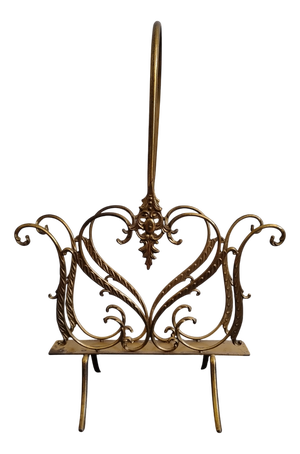 Vintage German Brass Magazine Rack, 1960s