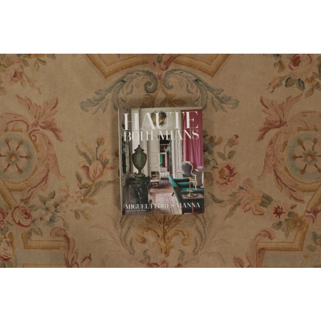 Gold Antique French Aubusson Rug in Gold With Pastel Floral Medallions - Rug & Kilim For Sale - Image 8 of 10