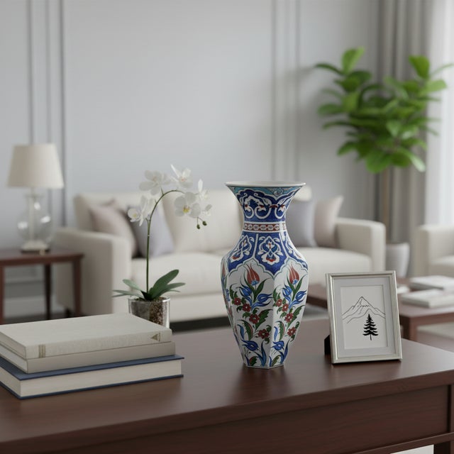 The Handmade Faceted Vase: A Structural Masterpiece Bring the grandeur of Ottoman palaces to your home with this Handmade...