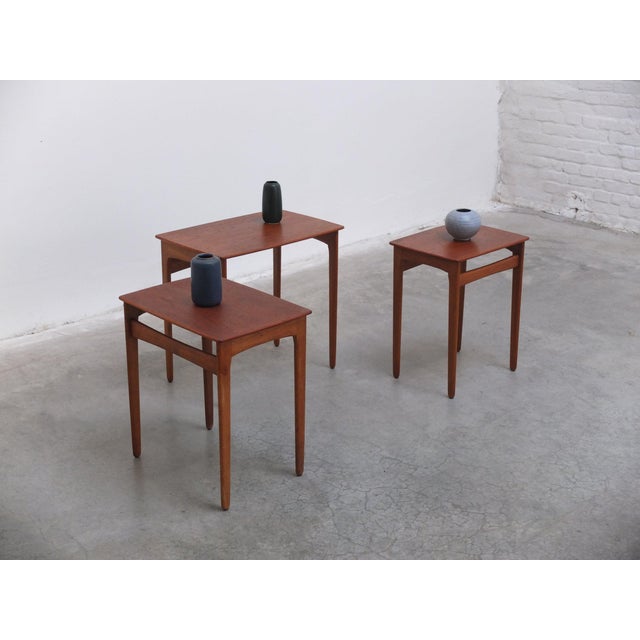 Nesting Tables in Teak and Oak by Svend Åge Madsen, 1960s, Set of 3 For Sale - Image 14 of 16