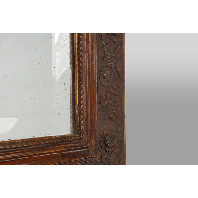 Louis Philippe Mirror in Plaster and Wood with Handcrafted Decorations, France, 1890s For Sale - Image 6 of 12