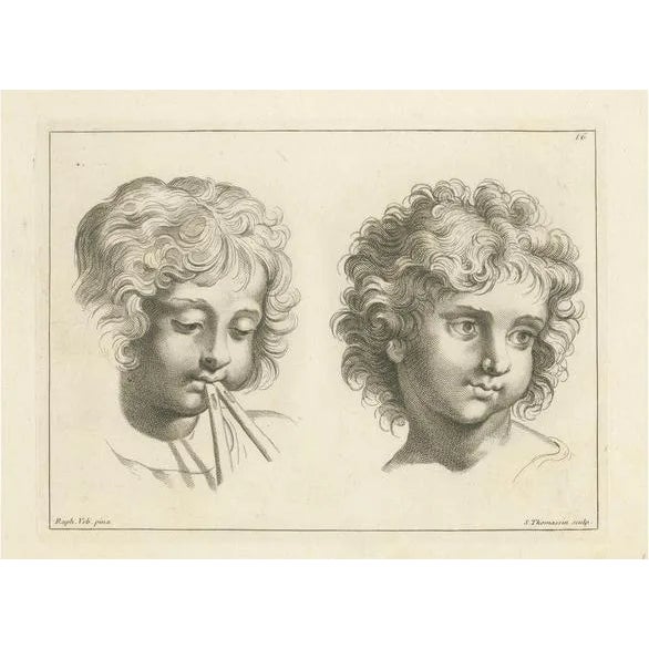Thomassin, Cherubic Melody, 1740, Paper For Sale