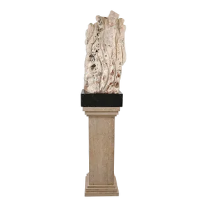 Abstract Stone Sculpture Chinese Scholar Stone on a Faux Marble Stand