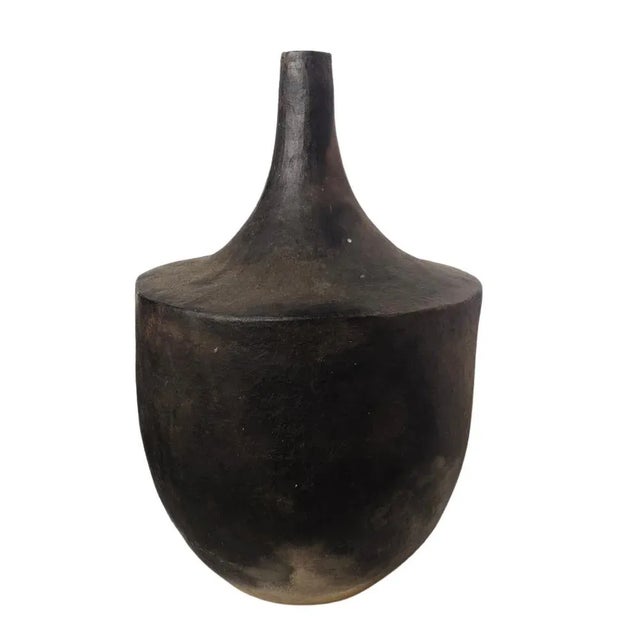 Contemporary Gafsa Long-Necked Earthenware Vessel For Sale - Image 3 of 6