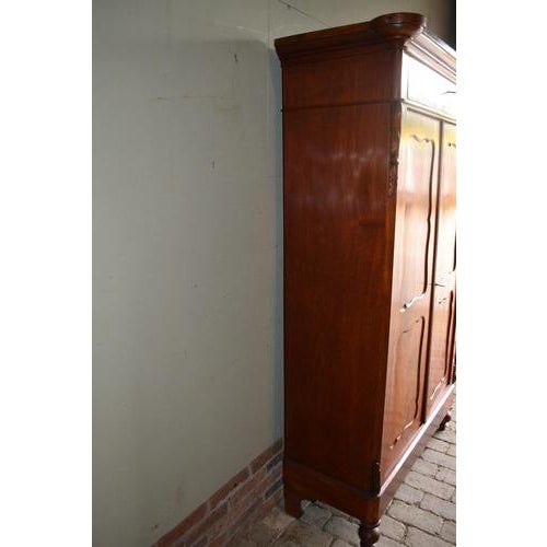 Brown Antique Biedermeier Mahogany Girls Cupboard For Sale - Image 8 of 10