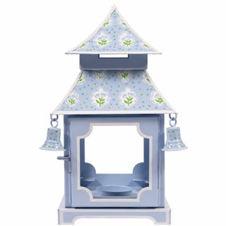 Blue & Tulip Pagoda Lantern, Medium For Sale