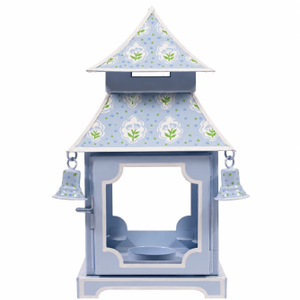 Blue & Tulip Pagoda Lantern, Medium