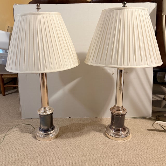 Pair of Vintage Ralph Lauren Tall Column Lamps For Sale In Washington DC - Image 6 of 17