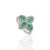 Not Yet Made - Made To Order 925 Sterling Silver Floral Clover Cocktail Emerald & Diamond Ring, Size 7 For Sale - Image 5 of 12