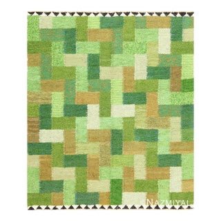 Nazmiyal Collection Vintage Geometric Swedish Rug by Ingrid Hellman Knafve For Sale