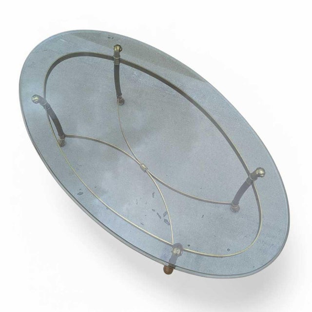 Late 20th Century Attributed LaBarge Glass Top Brass Coffee Table For Sale - Image 9 of 18