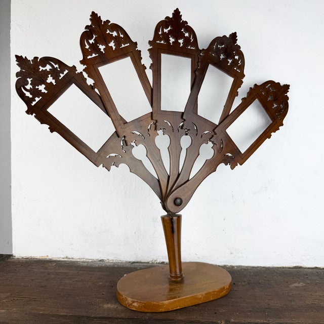 Antique Victorian Folding Photo Frame Stand in Walnut, 1890s For Sale - Image 3 of 14