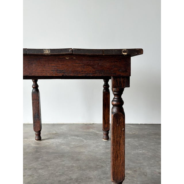 Antique Oak General Store Table With Salvaged Crate Drawer, Late 19th Century For Sale - Image 11 of 16