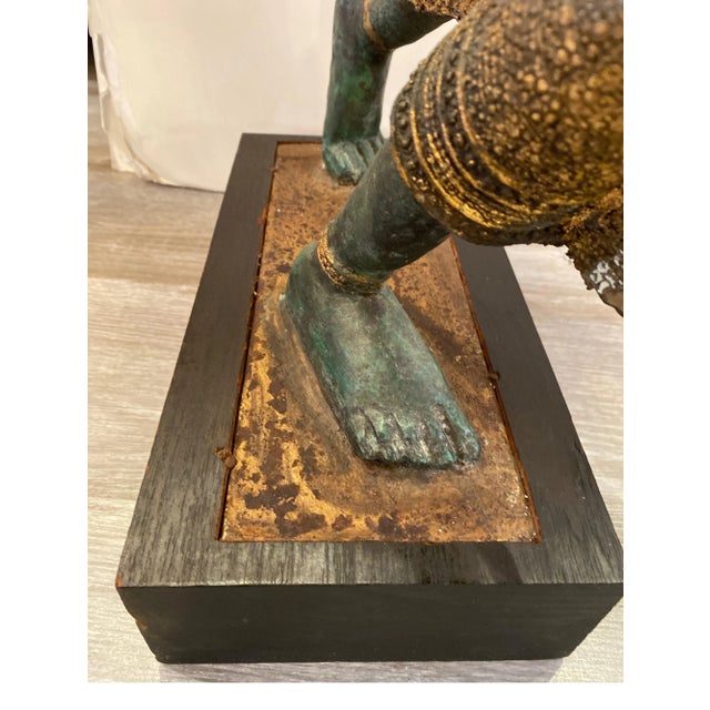Brown Early 20th Century Thai Bronze Dancer Sculpture For Sale - Image 8 of 13