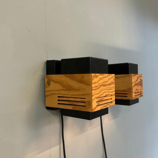 Cubism Wall Lamps attributed to Claus Bolby for Cebo Industri, 1970, Set of 2 For Sale - Image 6 of 15