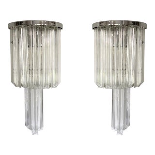 Set of Two Italian Mid-Century Modern Style Belt "Triedro" Wall Sconces For Sale
