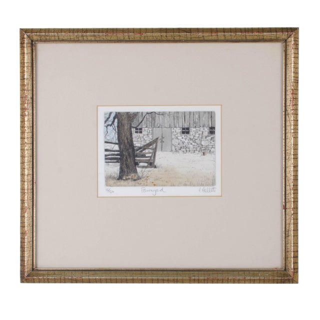 Carol Collette New England Farm Series HandPainted Etchings A Pair