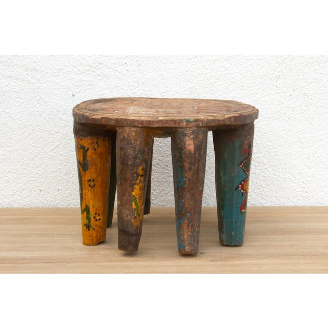 1950s Antique Spider Carved Nupe Stool For Sale - Image 5 of 11