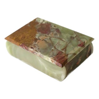Italian Onyx Marble Box, 1970s Italy For Sale