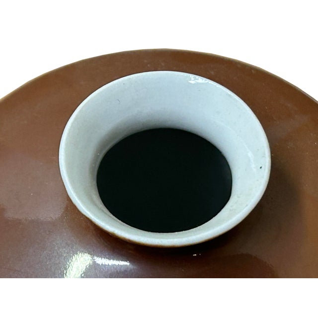 1980s 5.5" Chinese Clay Ceramic Coffee Brown Meiping Vessel Small Vase For Sale - Image 5 of 6
