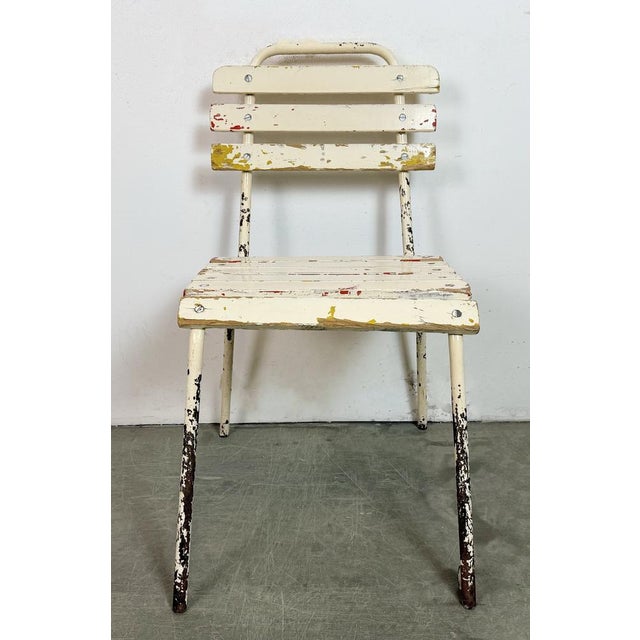 Wood Vintage Industrial Beige Chair, 1960s For Sale - Image 7 of 18