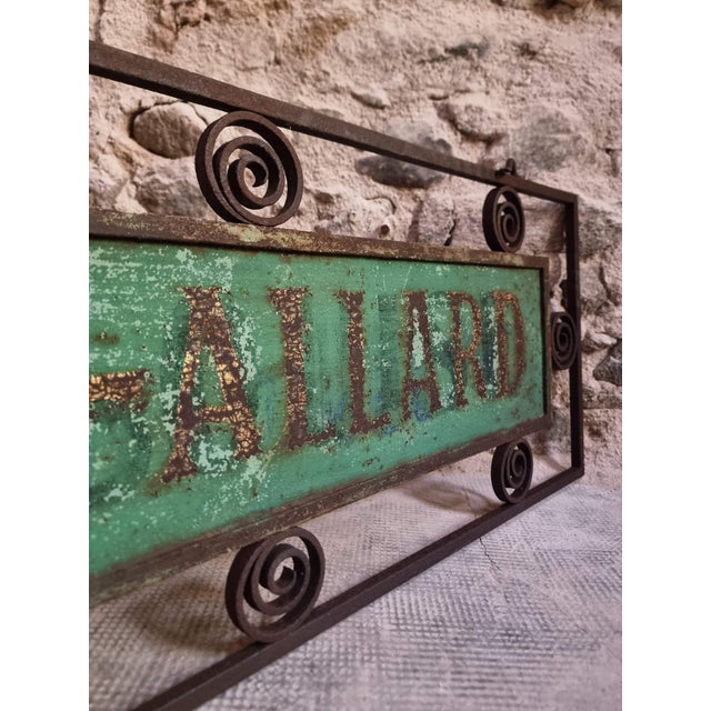 Antique French Double-Sided Shop Sign in Iron Frame, 1890s For Sale - Image 11 of 18