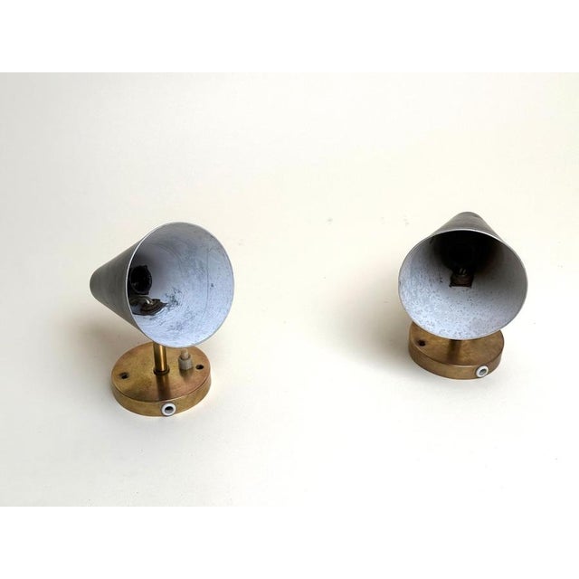 Scandinavian Modern Wall Lamps with Adjustable Cone Shades, 1960s, Set of 2 For Sale - Image 15 of 18