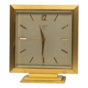 Mid 20th Century Mid-Century Modern Luxor Mechanical Alarm Clock Watch, Made in Swiss