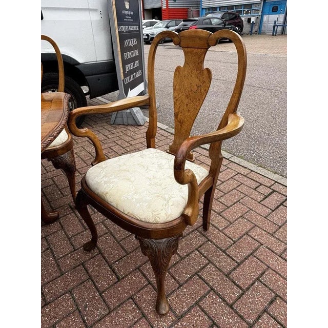 Art Deco Burr Walnut Extending Dining Table and Chairs, Set of 9 For Sale - Image 13 of 18