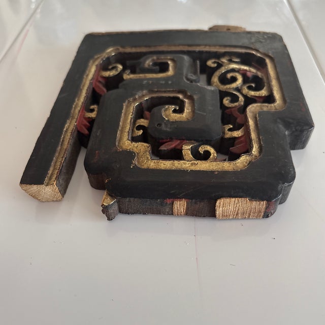 Asian Antique Carved Wood Fragment For Sale - Image 11 of 11