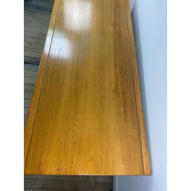 Vintage Table and Chairs in Elm and Chrome Steel, 1980s, Set of 7 For Sale - Image 14 of 15