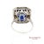 Vintage 18k White Gold Synthetic Sapphire and Natural Diamond Milgrain Ring, Size 8 For Sale - Image 4 of 8