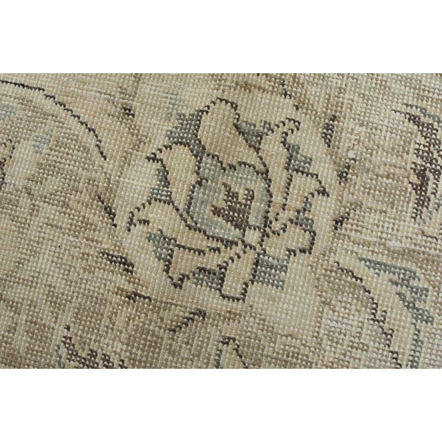 Tabriz Rug 9’8” X 12’9” Beige Wool Vintage Distressed Hand-Knotted Carpet For Sale - Image 4 of 15
