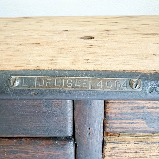 Antique Delisle Machinist Tool Chest, Early 1900's Delisle Wood Tool Chest For Sale - Image 4 of 10