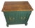1990s Refinished Olive Green Solid Wood Accent Cabinet With Walnut Top For Sale