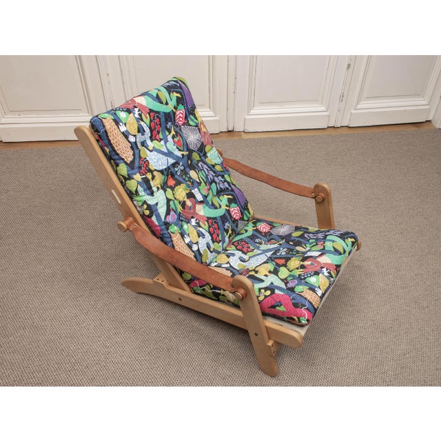 Vintage Folding Lounge Chair in Oak by Ake Fribytter and Stig Lindberg, 1970s For Sale - Image 9 of 10