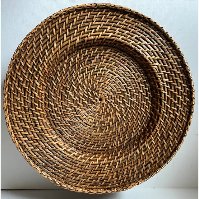 Classic Brown Rattan 14" Chargers/Placemats-Set 8 For Sale - Image 4 of 9