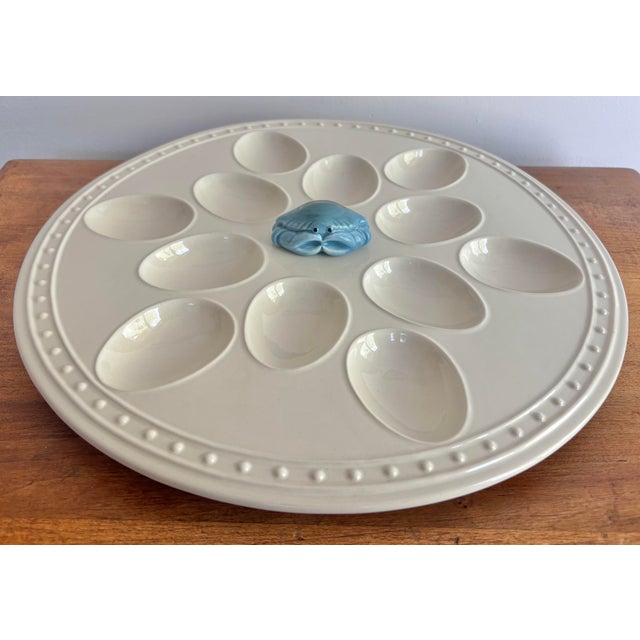 Coastal Blue Crab Egg Platter For Sale - Image 6 of 6