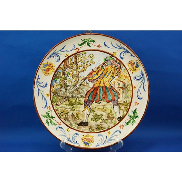 Large Neo-Renaissance Ceramic Plates, 1930, Set of 2 For Sale - Image 3 of 18