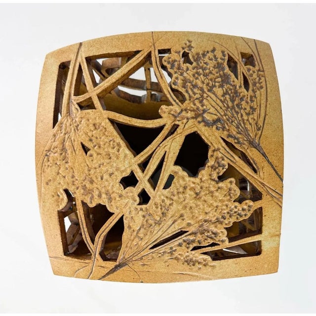 American Dennis Kirchmann Incised and Reticulated Garden Themed Sculpture For Sale - Image 3 of 4